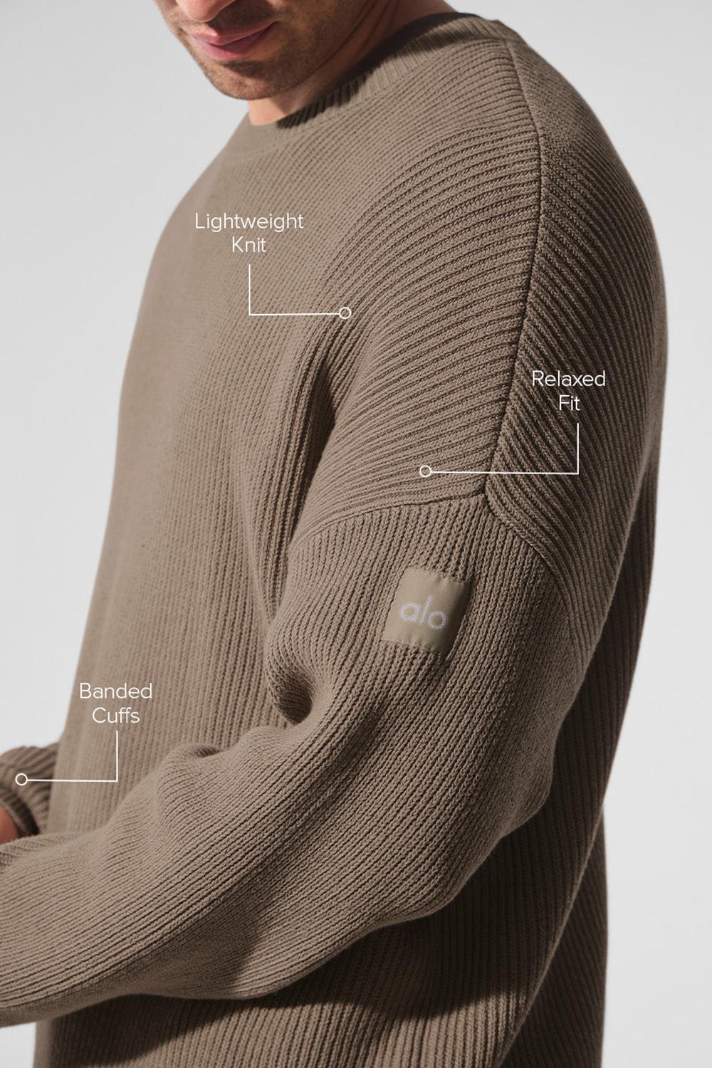 Suéteres Alo Yoga Domain Rib Knit Crew Hombre Gravel | Colombia  OEIQ-70546