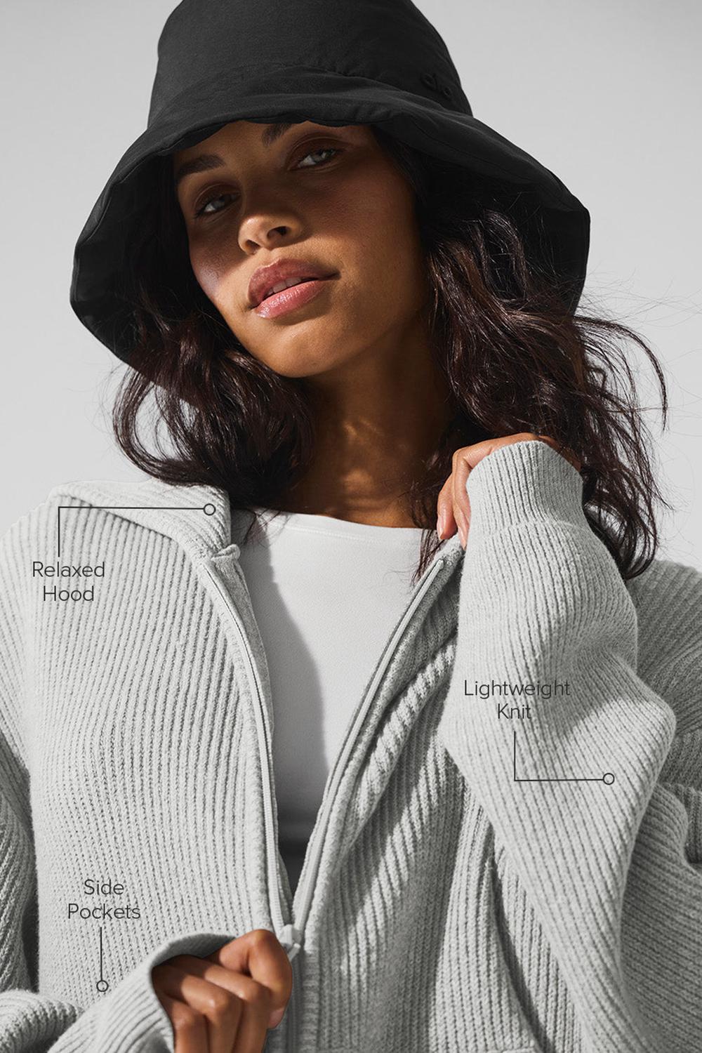 Suéteres Alo Yoga Domain Rib Knit Full Zip Mujer Gris | Colombia  NZOH-50847
