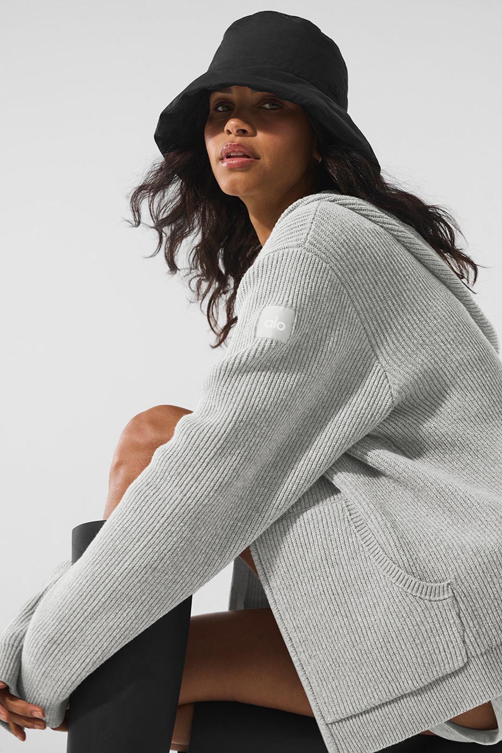 Suéteres Alo Yoga Domain Rib Knit Full Zip Mujer Gris | Colombia  NZOH-50847