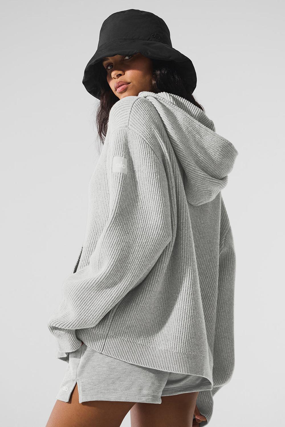 Suéteres Alo Yoga Domain Rib Knit Full Zip Mujer Gris | Colombia  NZOH-50847