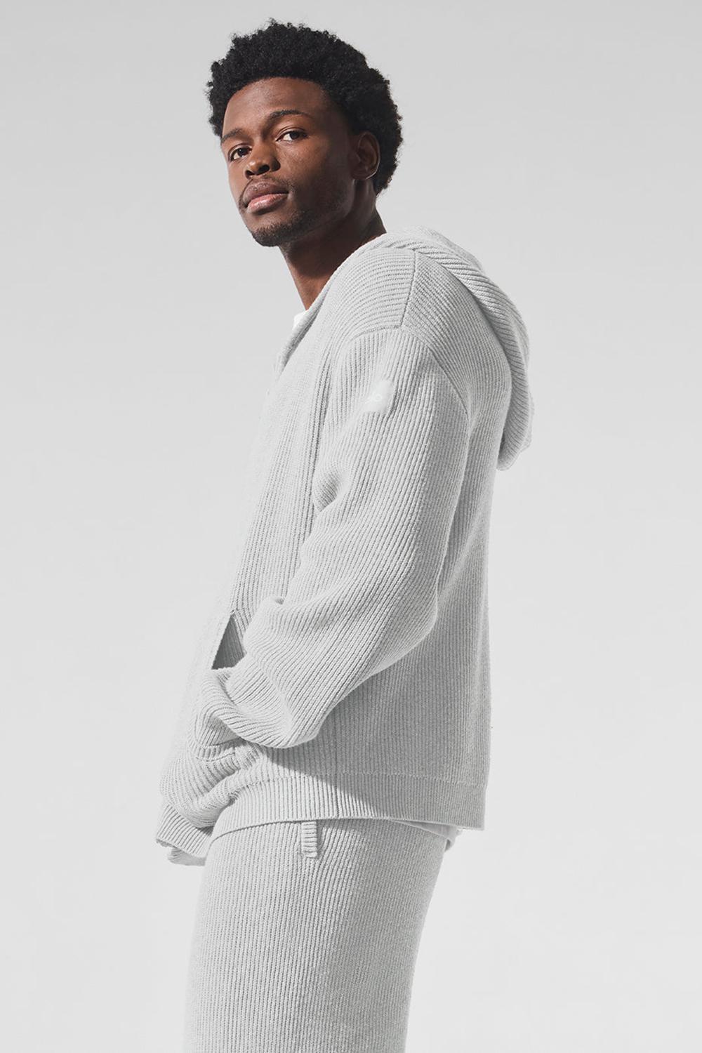 Suéteres Alo Yoga Domain Rib Knit Full Zip Hombre Gris | Colombia  JWIE-85701
