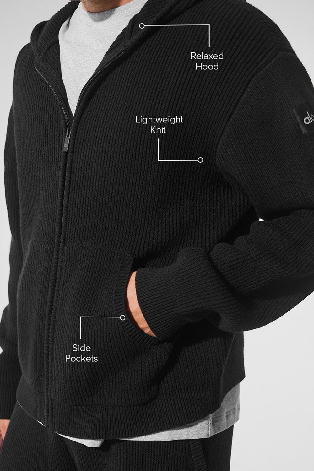 Suéteres Alo Yoga Domain Rib Knit Full Zip Hombre Negras | Colombia  MLZS-43561