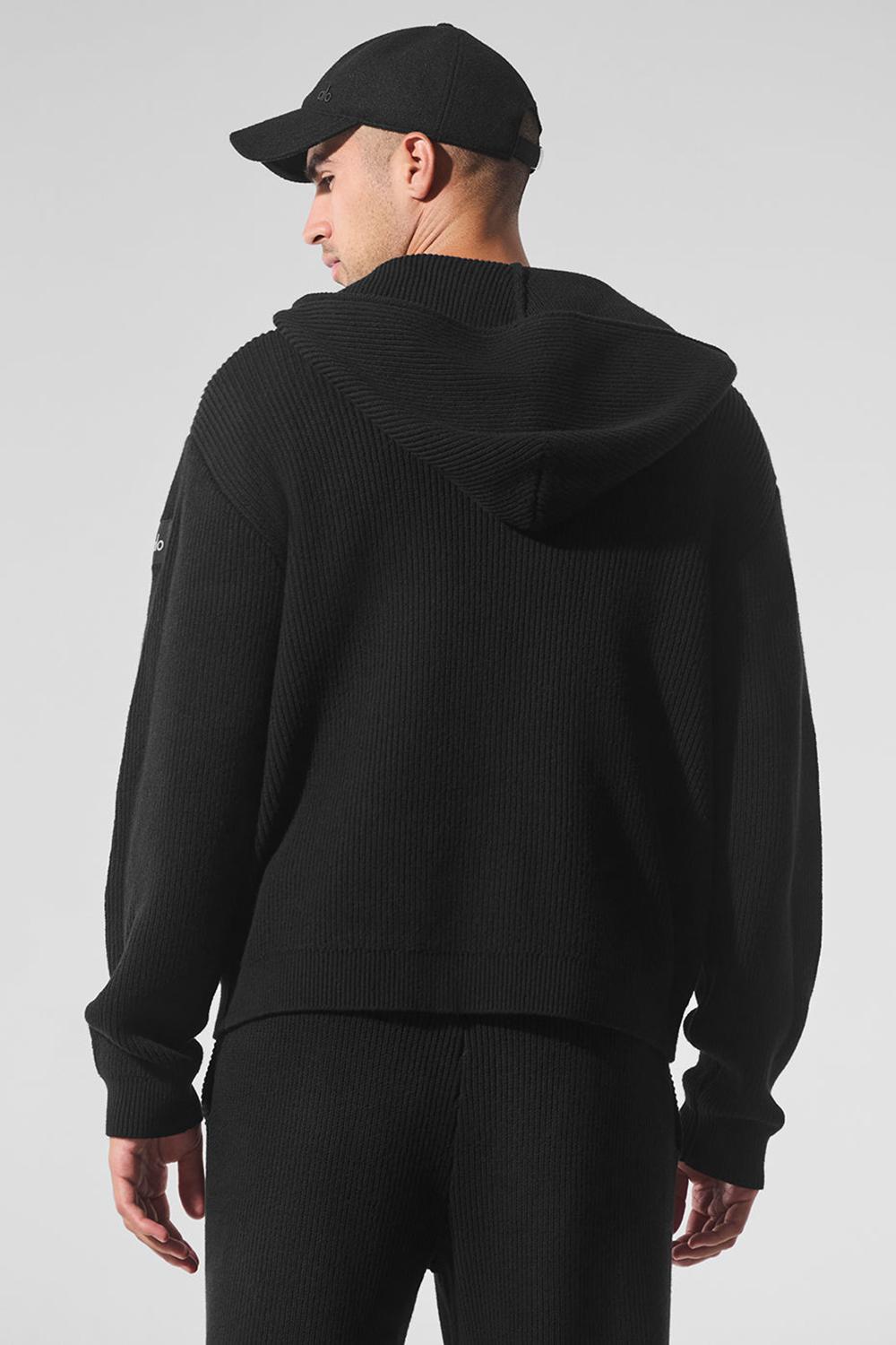 Suéteres Alo Yoga Domain Rib Knit Full Zip Hombre Negras | Colombia  MLZS-43561