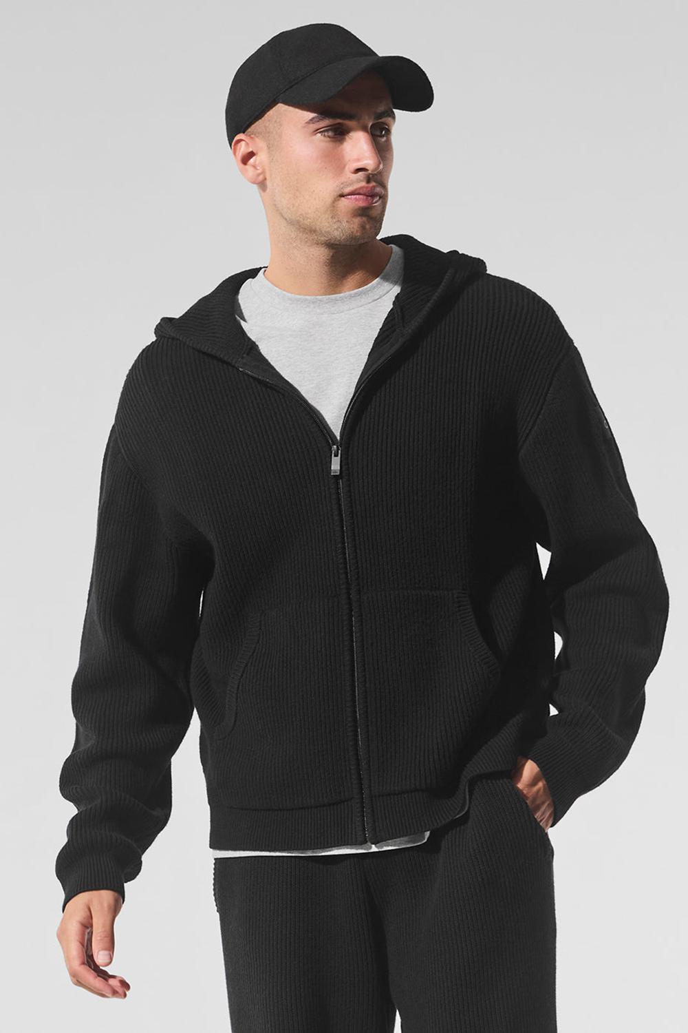 Suéteres Alo Yoga Domain Rib Knit Full Zip Hombre Negras | Colombia  MLZS-43561