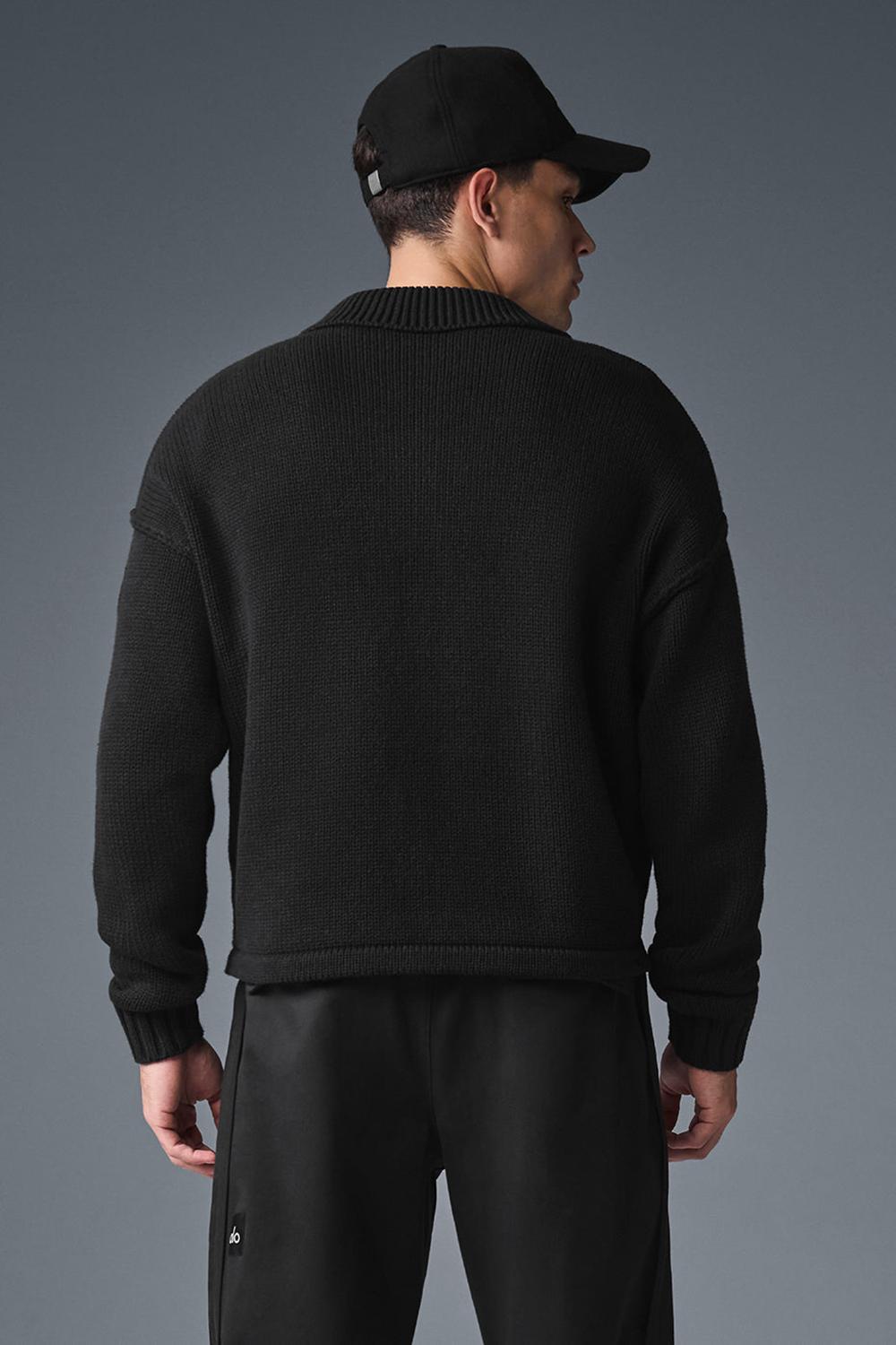 Suéteres Alo Yoga Heritage Full Zip Hombre Negras | Colombia  AEJQ-92065