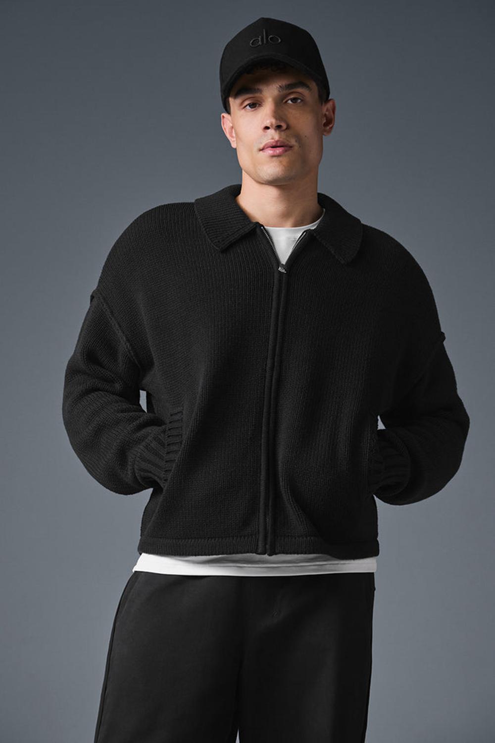 Suéteres Alo Yoga Heritage Full Zip Hombre Negras | Colombia  AEJQ-92065