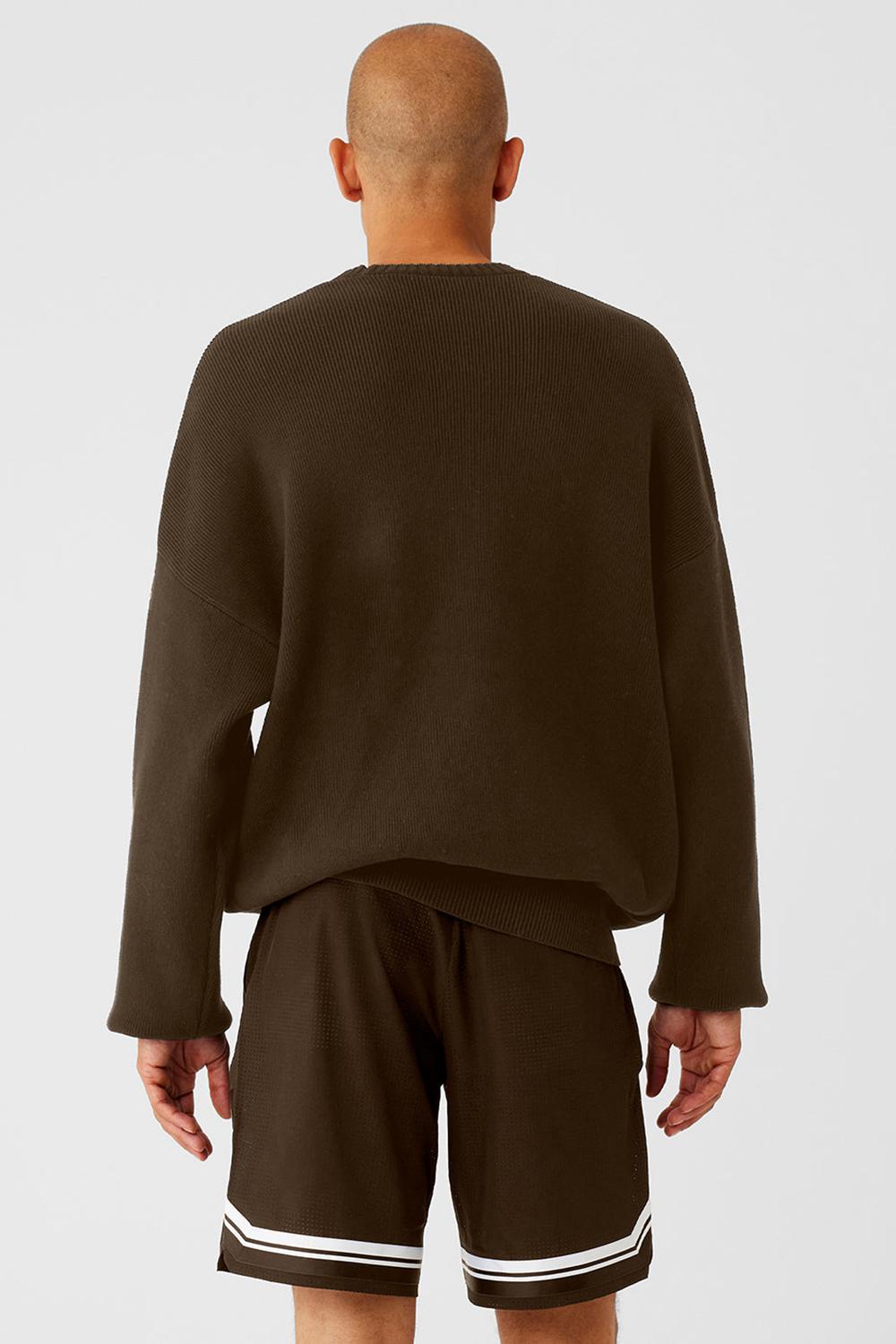 Suéteres Alo Yoga Scholar Crew Neck Hombre Espresso | Colombia  PWGO-29615