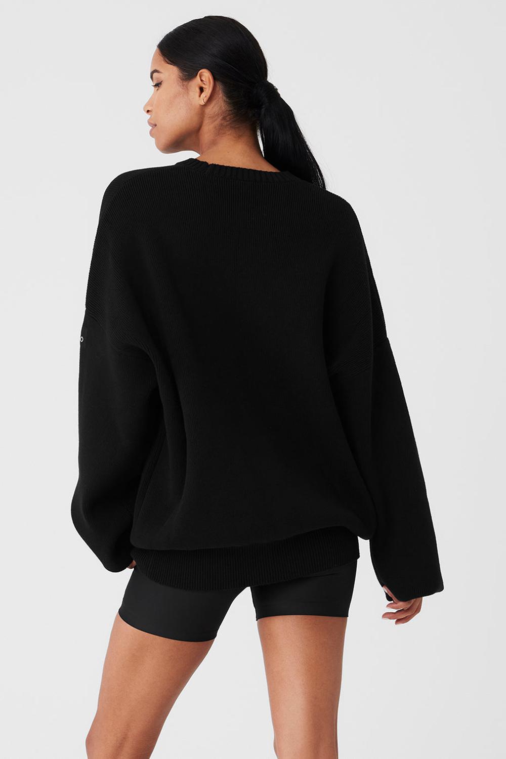 Suéteres Alo Yoga Scholar Crew Neck Mujer Negras | Colombia  ORIQ-13268