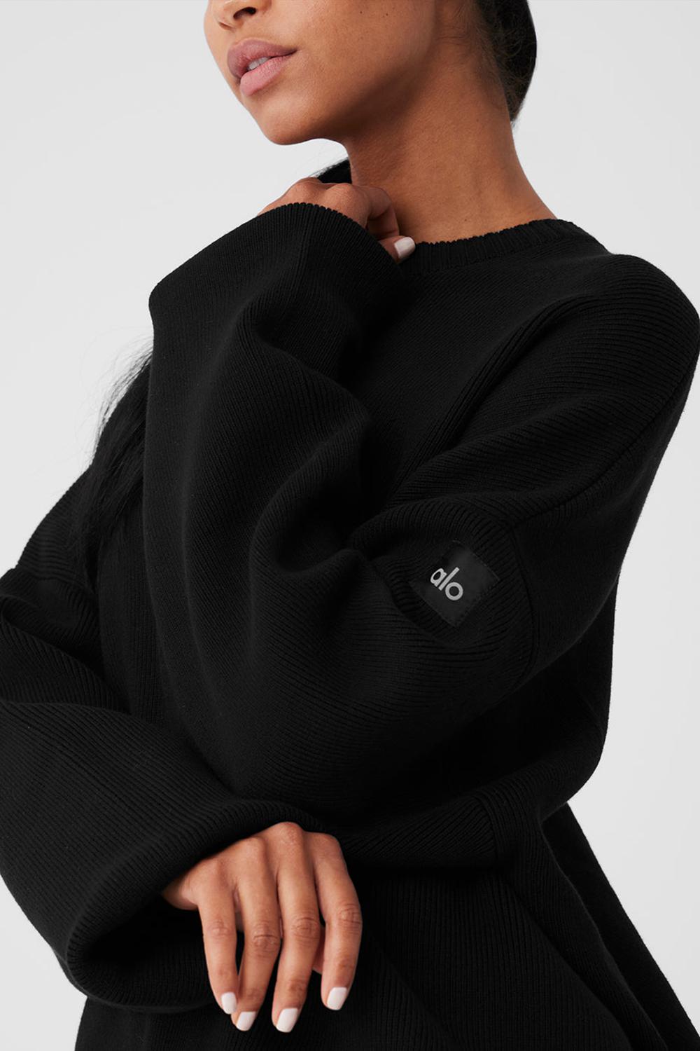 Suéteres Alo Yoga Scholar Crew Neck Mujer Negras | Colombia  ORIQ-13268