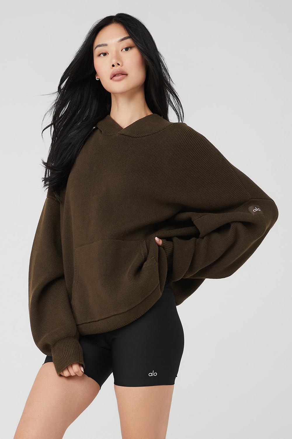 Suéteres Alo Yoga Scholar Hooded Mujer Espresso | Colombia  YQBI-05347