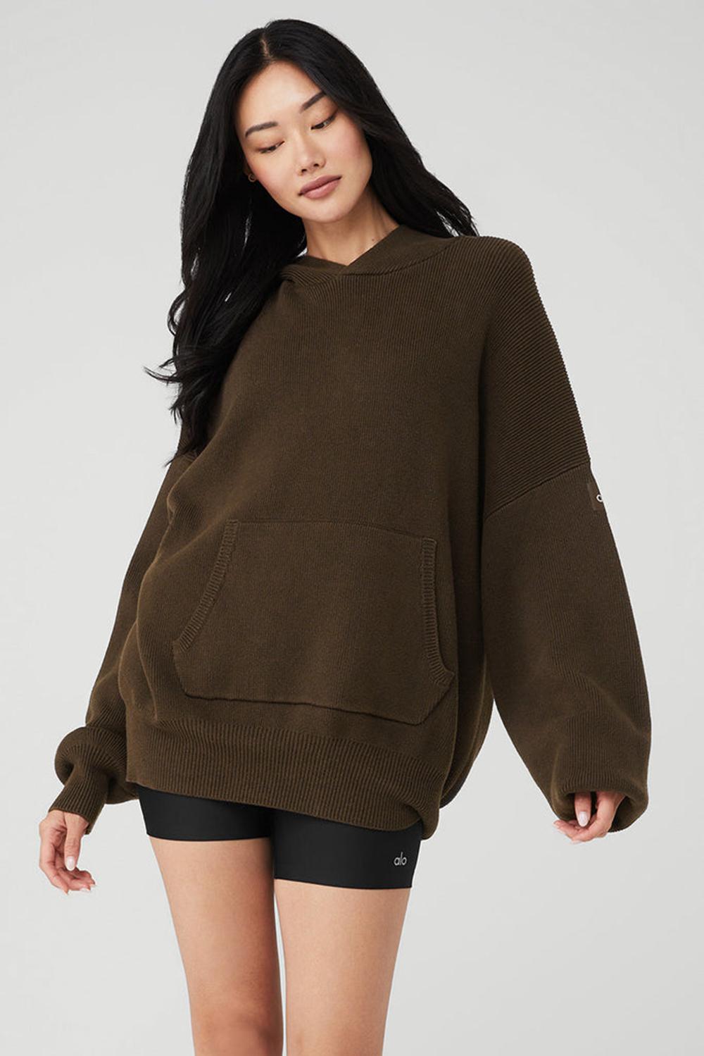 Suéteres Alo Yoga Scholar Hooded Mujer Espresso | Colombia  YQBI-05347