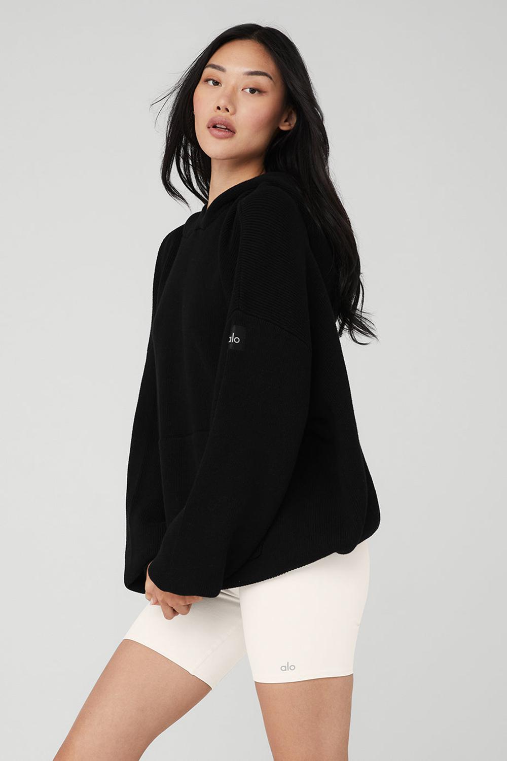 Suéteres Alo Yoga Scholar Hooded Mujer Negras | Colombia  RFOS-45387