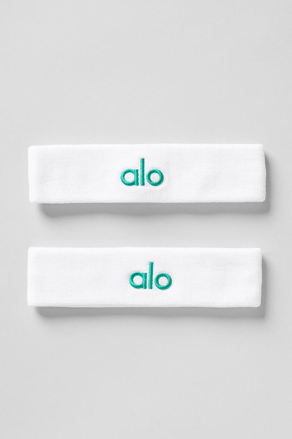Sweatbands Alo Yoga Glow (2-Pack) Hombre Blancas Verde | Colombia  JLFC-26705
