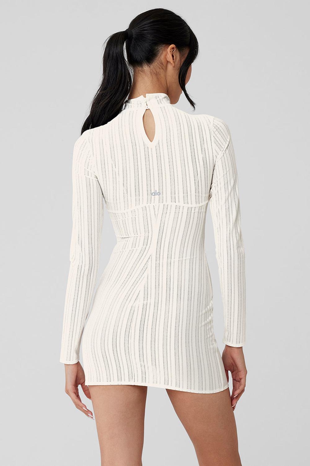 Vestido Alo Yoga Euphoria Long Sleeve Mujer Ivory | Colombia  NXRP-36854