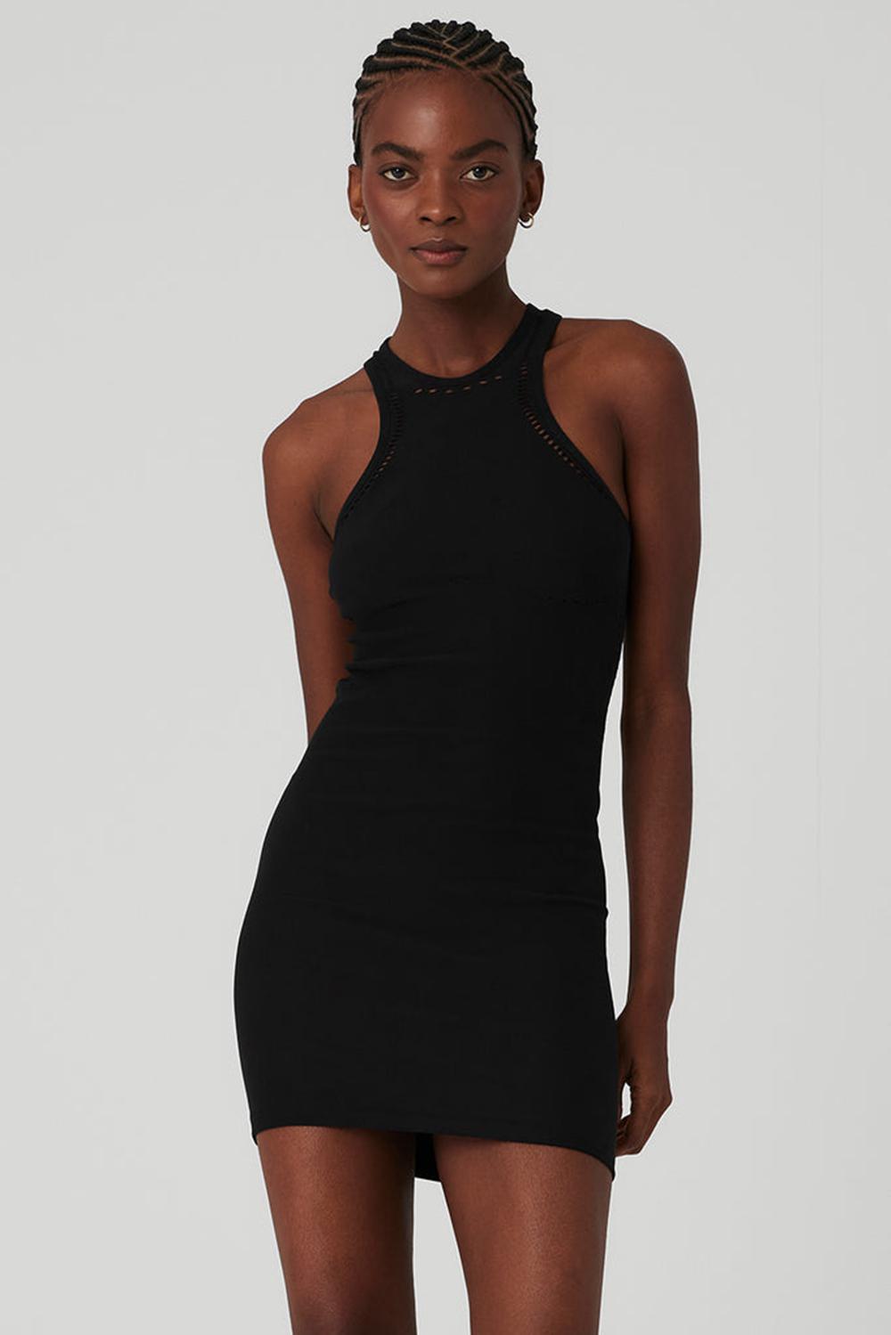 Vestido Alo Yoga Seamless Open Air Racerback Mujer Negras | Colombia  HBCE-21497