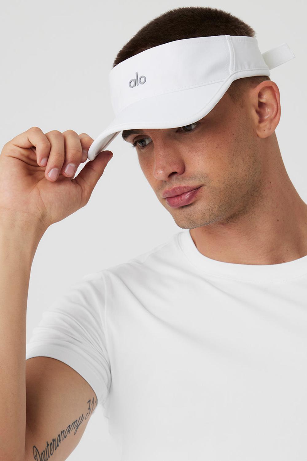 Visor Alo Yoga Performance Eclipse Hombre Blancas | Colombia  OMFN-02164